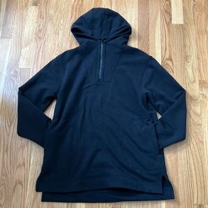 Black Athleta quarter zip hoodie with pockets